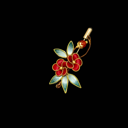 Handmade Ronghua Red Blossom Brooch - Luxury Silk Floral Pin & Versatile Accessory
