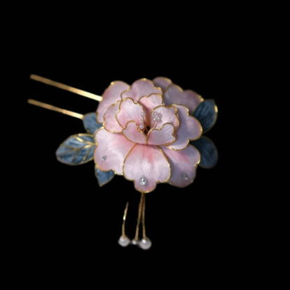 Fermaglio Rosa su Misura - Fiore di Seta (Ronghua)