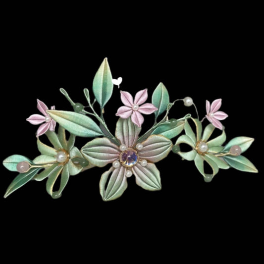 Corona per capelli personalizzata con fiori - Corona per capelli di seta (Chanhua)