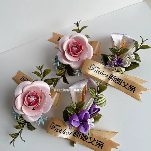 Boutonnière su misura - Boutonnière in seta (Chanhua)