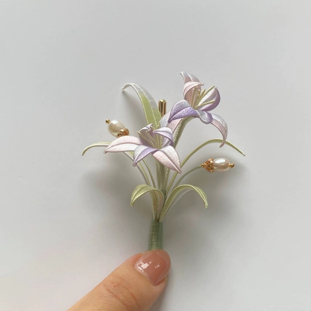 Spilla Bespoke Orchidea - Spilla di Seta(Chanhua)