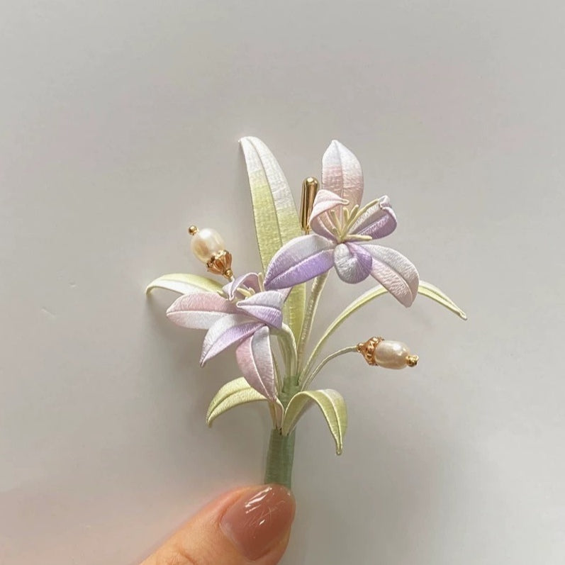 Spilla Bespoke Orchidea - Spilla di Seta(Chanhua)