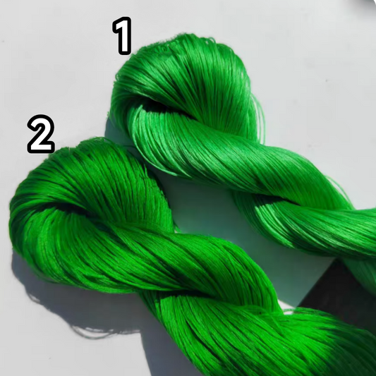 20g 5A Raw Silk Mulberry Silk Thread(%Green) - For Ronghua, Wigs