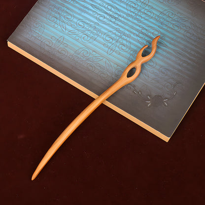 PF079 - 18cm Peach Pear Wood Hair Sticks - Wholesale