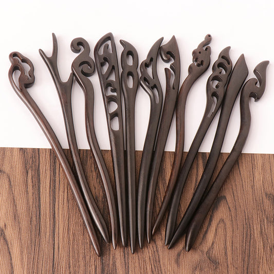 PF084 - Bastoncini per capelli in ebano da 18 cm - Ingrosso