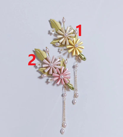 Daisy Handmade Hairclip - Silk Hairclip(Chanhua)