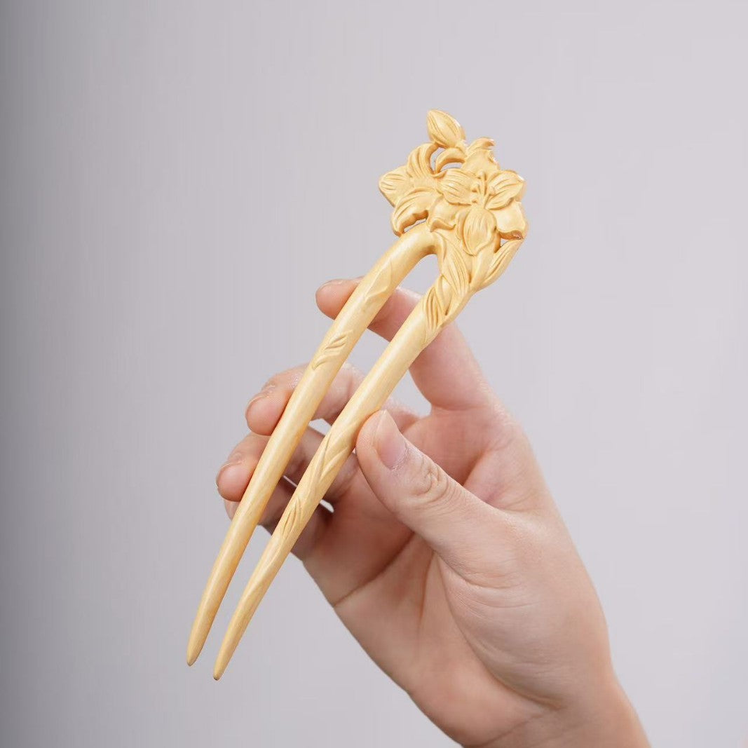 PF143 - Intricate Wooden Hair Sticks - Wholesale