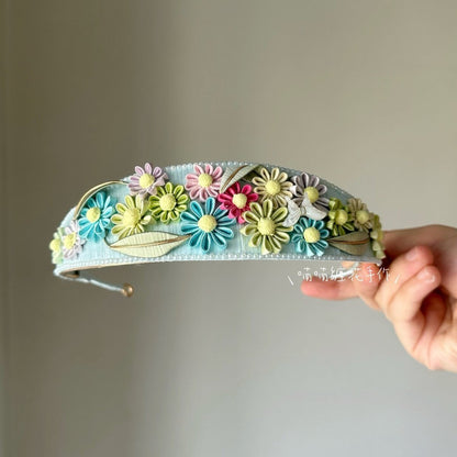 Handmade Daisy Chanhua Headband - Artisanal Floral Crown Accessory