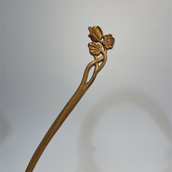 PF145 - 20cm Green Sandalwood Hair Sticks - Wholesale
