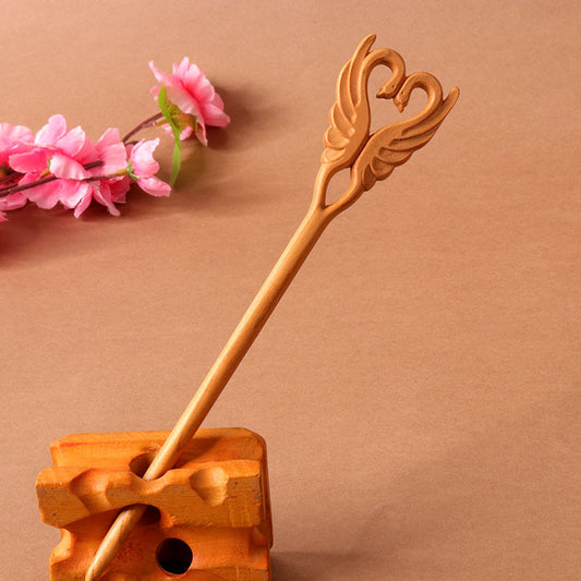 PF101 - 18cm Peach Wood Hair Sticks - Wholesale