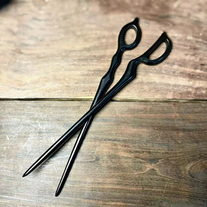 PF191 - 19cm Scissors Ebony Hair Sticks - Wholesale