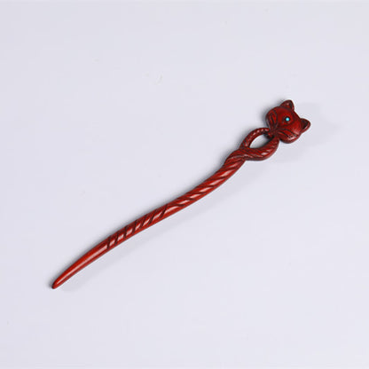 PF156 - 20cm Fox Wooden Hair Sticks - Wholesale