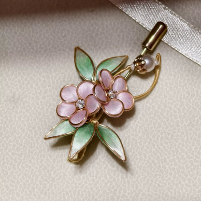 Handmade Ronghua Pink Blossom Brooch - Luxury Silk Floral Pin & Versatile Accessory