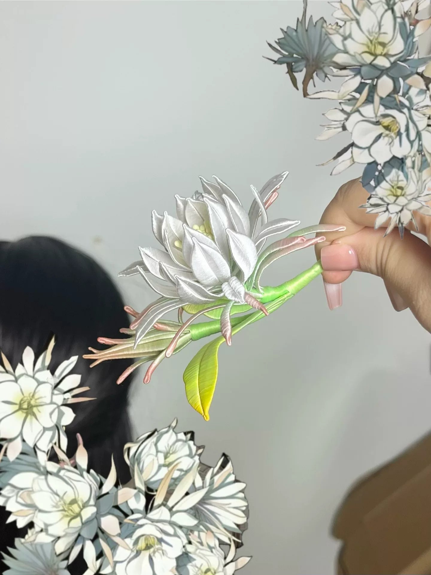 Qi Sili handmade Chanhua hairpin/clip in white