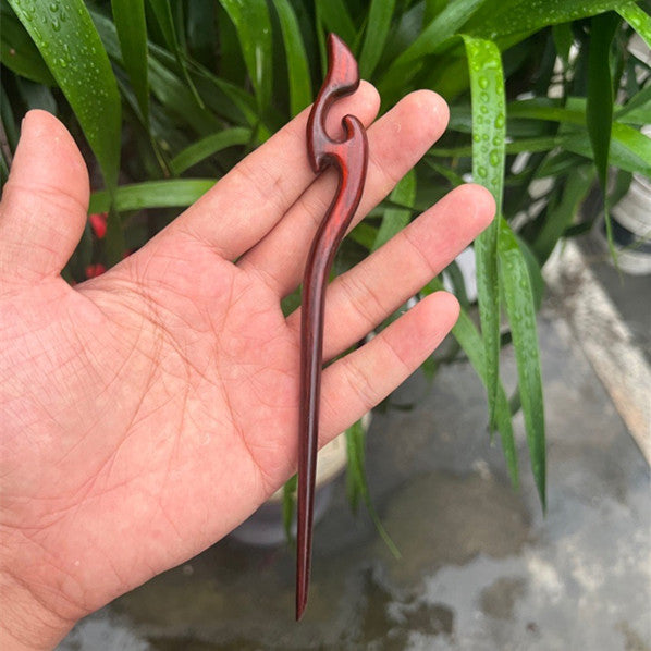 PF161 - 18cm Red Sandalwood Hair Sticks - Wholesale