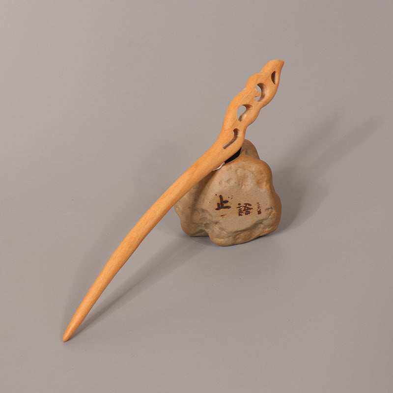PF099 - 18cm Peach Wood Hair Sticks - Wholesale