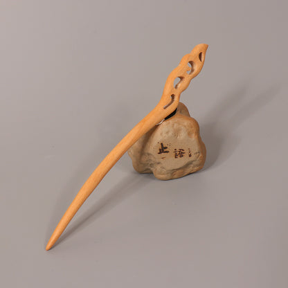 PF099 - 18cm Peach Wood Hair Sticks - Wholesale