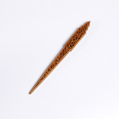 PF145 - 20cm Green Sandalwood Hair Sticks - Wholesale