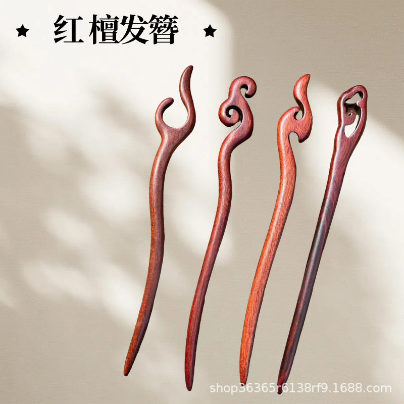 PF198 - Red Sandalwood Hair Sticks - Wholesale