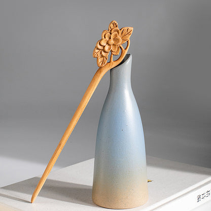 PF192 - Peach Wood Hair Sticks - Wholesale