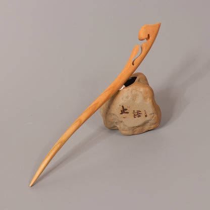 PF099 - 18cm Peach Wood Hair Sticks - Wholesale