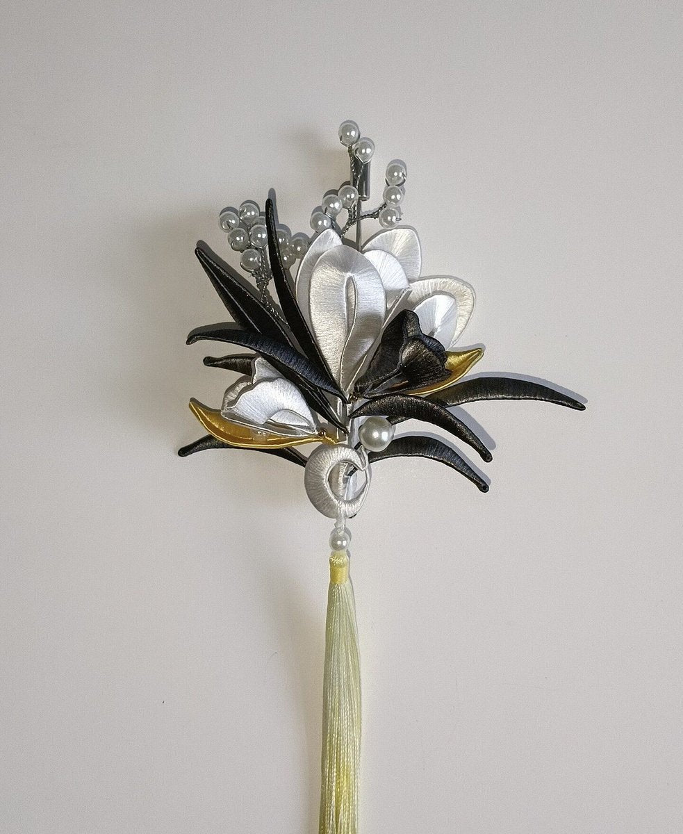 Handmade Chanhua Thread-Wrapped Floral Brooch - Elegant Wedding & Banquet Accessory