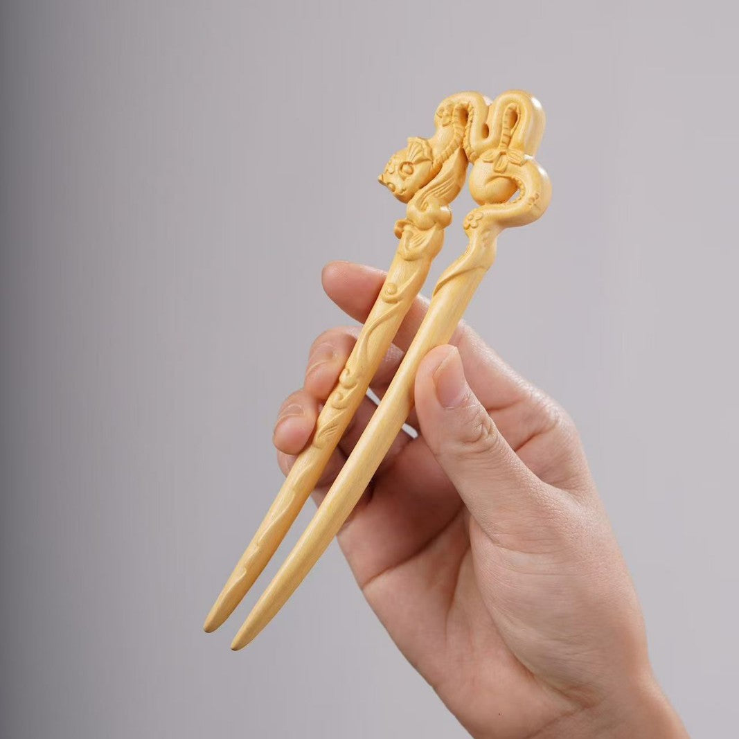 PF143 - Intricate Wooden Hair Sticks - Wholesale