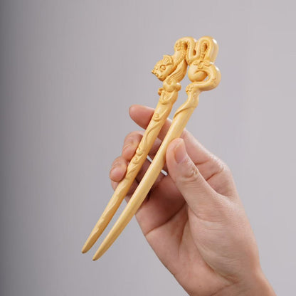 PF143 - Intricate Wooden Hair Sticks - Wholesale