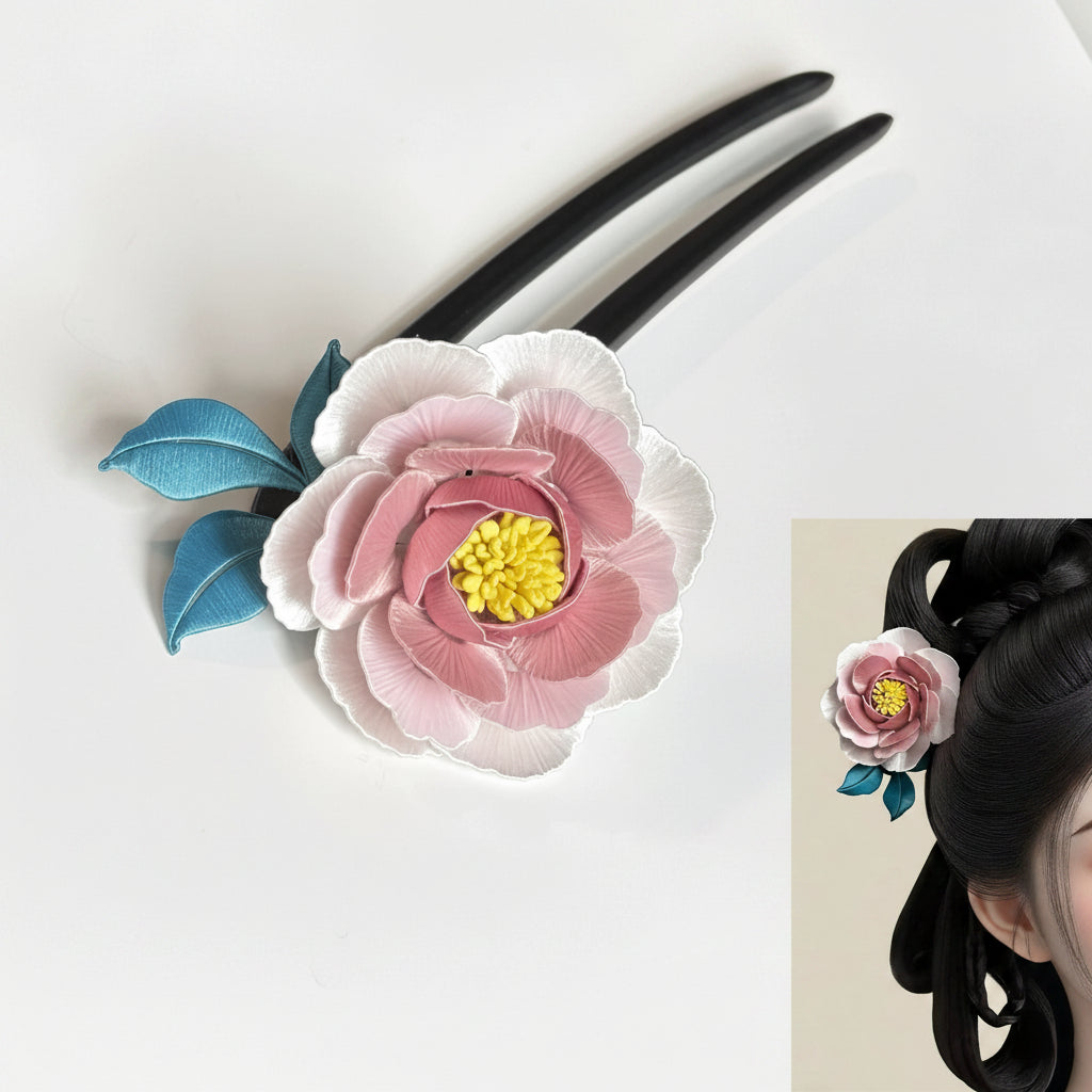 Peony Hairpin Chanhua Materials Flowers DIY Kit - Include Detailed Video Tutorial