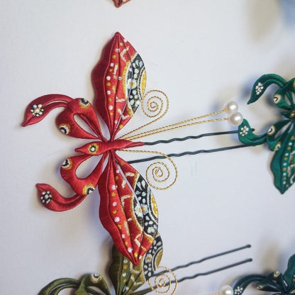 Handmade Thread-Wrapped Palace Style Hairpin - Artisanal Chanhua Butterfly & Floral Hair Accessory