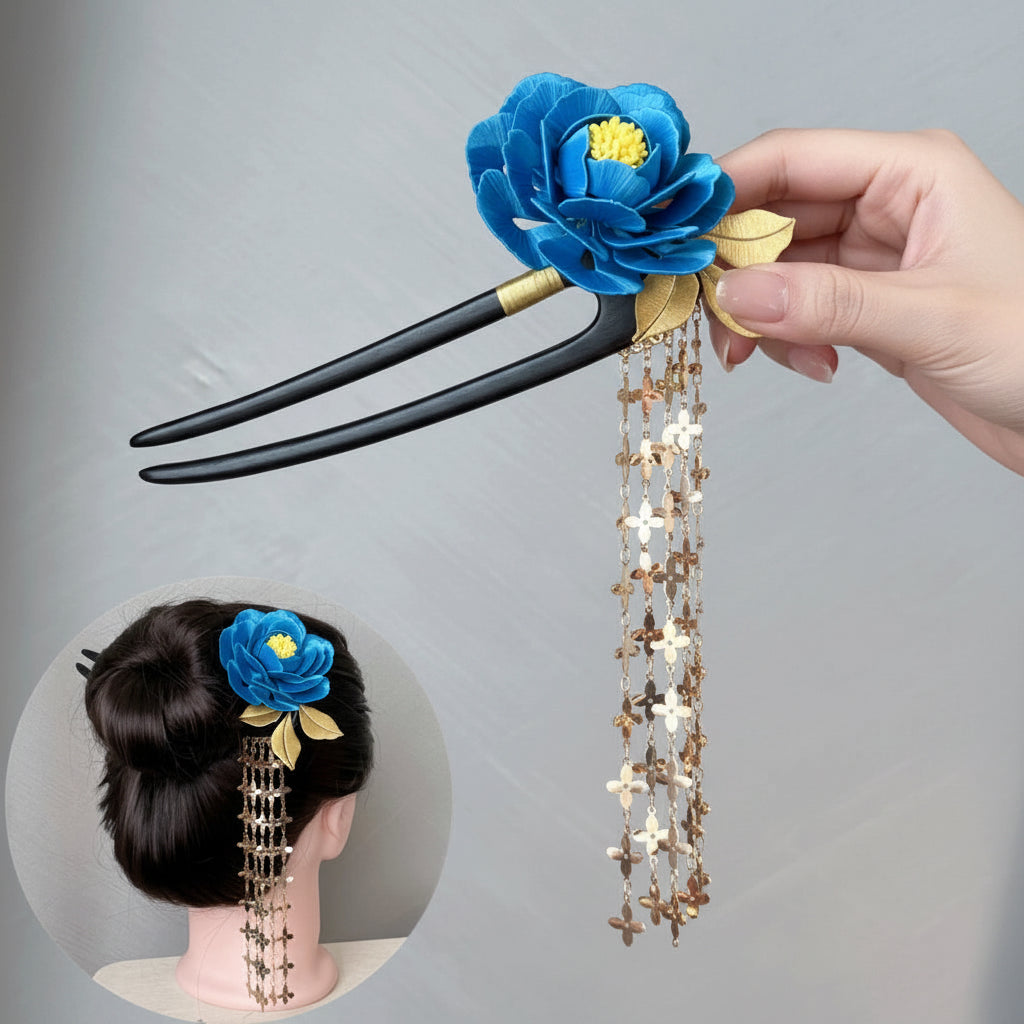Peony Hairpin Chanhua Materials Flowers DIY Kit - Include Detailed Video Tutorial