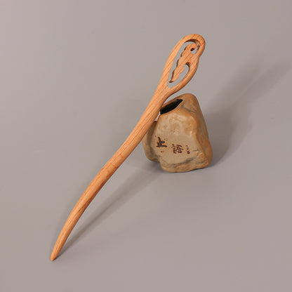 PF099 - 18cm Peach Wood Hair Sticks - Wholesale