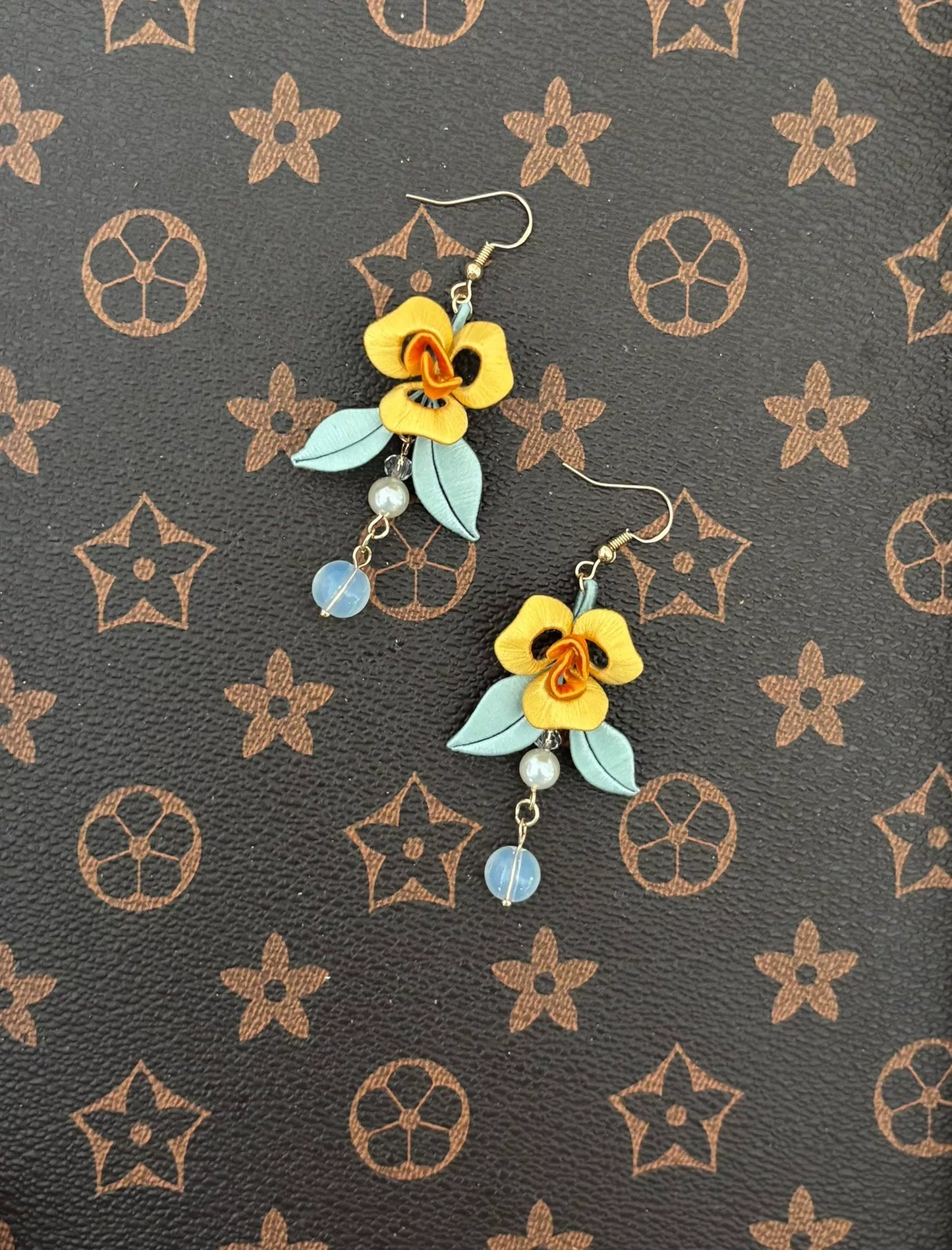 PF213 - Yellow Rose Chanhua Earrings - Wholesale
