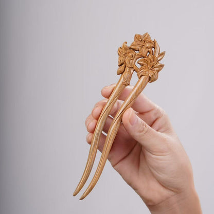 PF143 - Intricate Wooden Hair Sticks - Wholesale