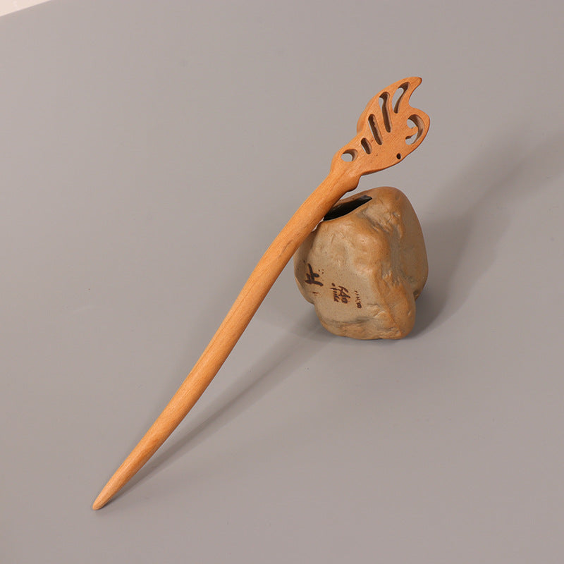 PF099 - 18cm Peach Wood Hair Sticks - Wholesale