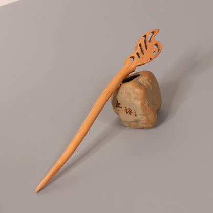 PF099 - 18cm Peach Wood Hair Sticks - Wholesale