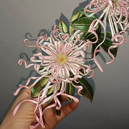 Handmade Chanhua Thread-Wrapped Chrysanthemum Ornament - Luxury Floral Decor for Vases & Displays