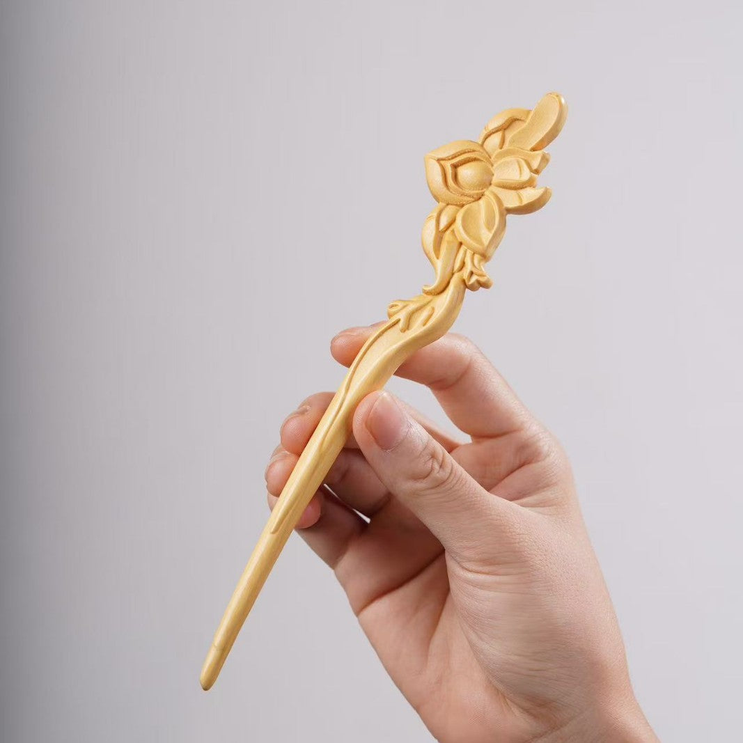 PF143 - Intricate Wooden Hair Sticks - Wholesale