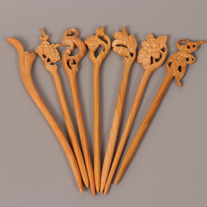 PF117 - 18cm Peach Wood Hair Sticks - Wholesale