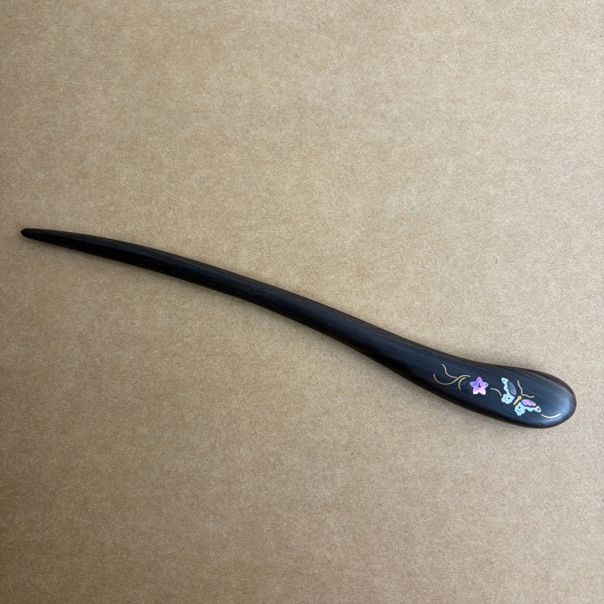 Handmade Mother-of-Pearl Inlay African Blackwood Hair Sticks | Natural Shell Inlay Hairpins