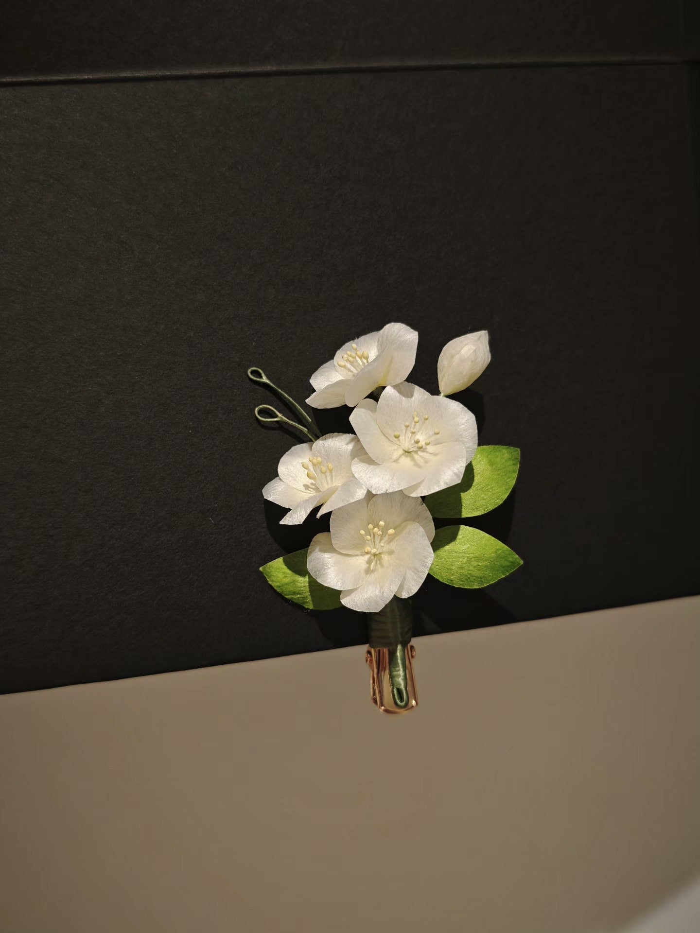 Handmade Ronghua Pear Blossom - Exquisite Lifelike Floral Hair Accessory/Brooch