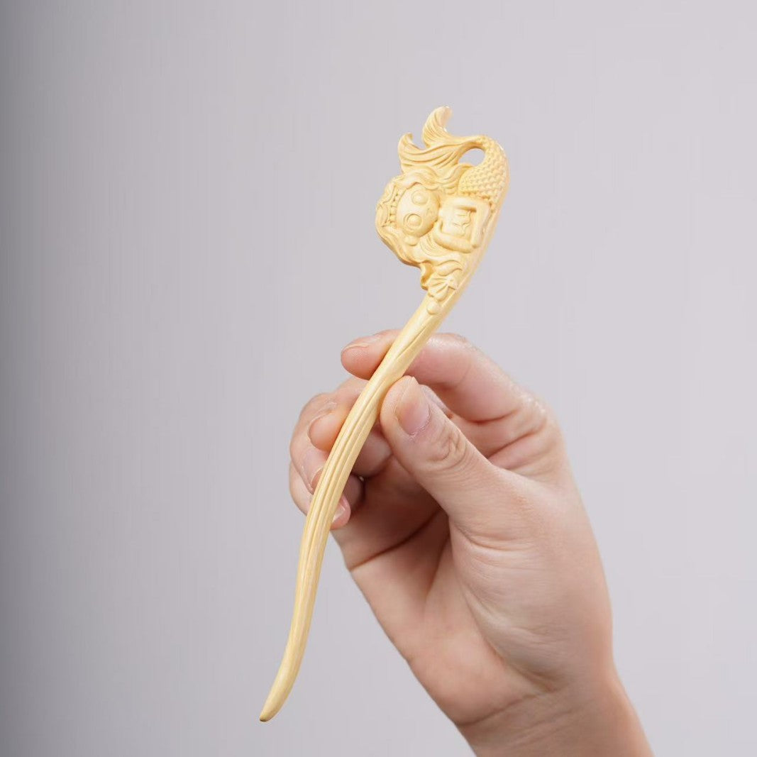 PF143 - Intricate Wooden Hair Sticks - Wholesale