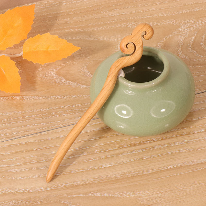 PF125 - 15cm Peach Wood Hair Sticks - Wholesale