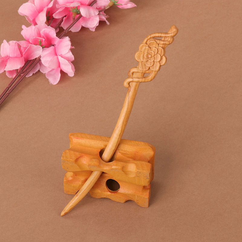 PF101 - 18cm Peach Wood Hair Sticks - Wholesale