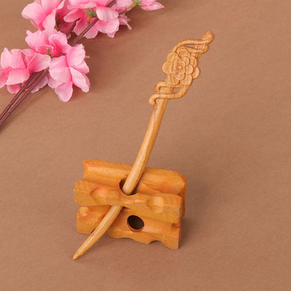 PF101 - 18cm Peach Wood Hair Sticks - Wholesale