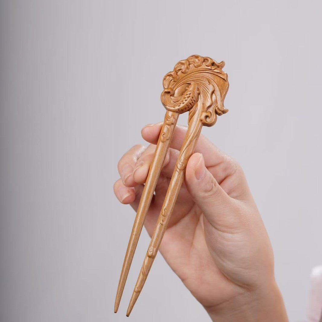 PF143 - Intricate Wooden Hair Sticks - Wholesale