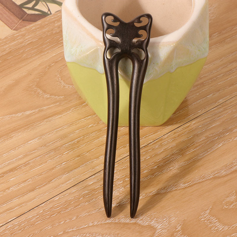 PF105 - U Shape African Blackwood Hair Sticks - Wholesale