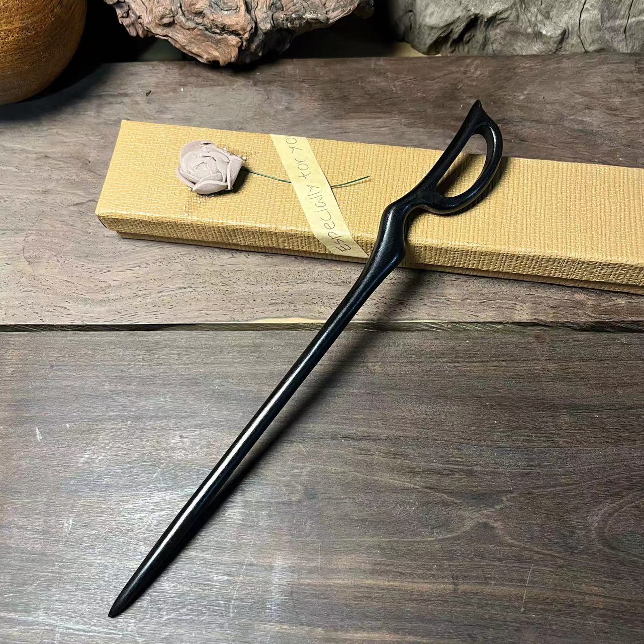 PF191 - 19cm Scissors Ebony Hair Sticks - Wholesale