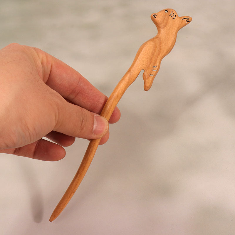 PF099 - 18cm Peach Wood Hair Sticks - Wholesale