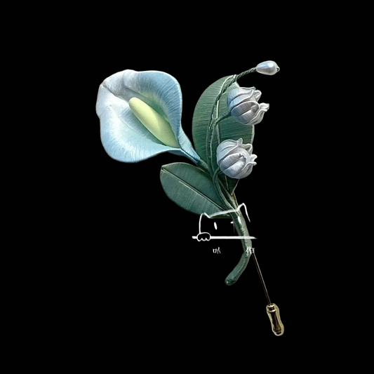 Chanhua Calla Lily Mughetto fatto a mano - Spilla floreale artigianale